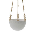 5.375 Caveman Ceramic Hanging Planter With Beads