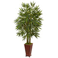 Nearly Natural 5.5 Foot Silk Bamboo Tree In Decorative Wood Planter