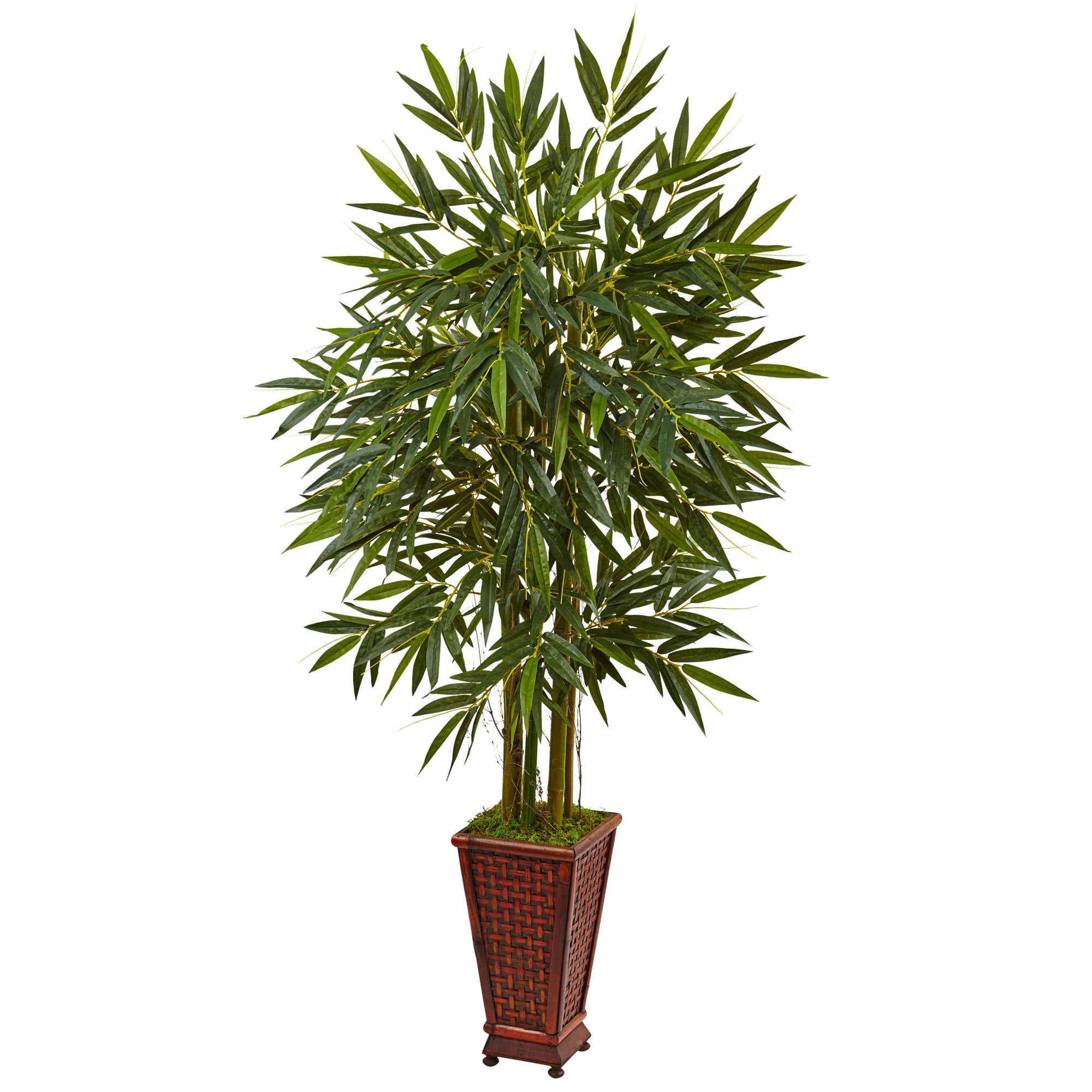 Nearly Natural 5.5 Foot Silk Bamboo Tree In Decorative Wood Planter