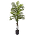 Nearly Natural Double Robellini Plastic 5.5 Foot Uv Resistant Indoor Outdoor Palm Tree