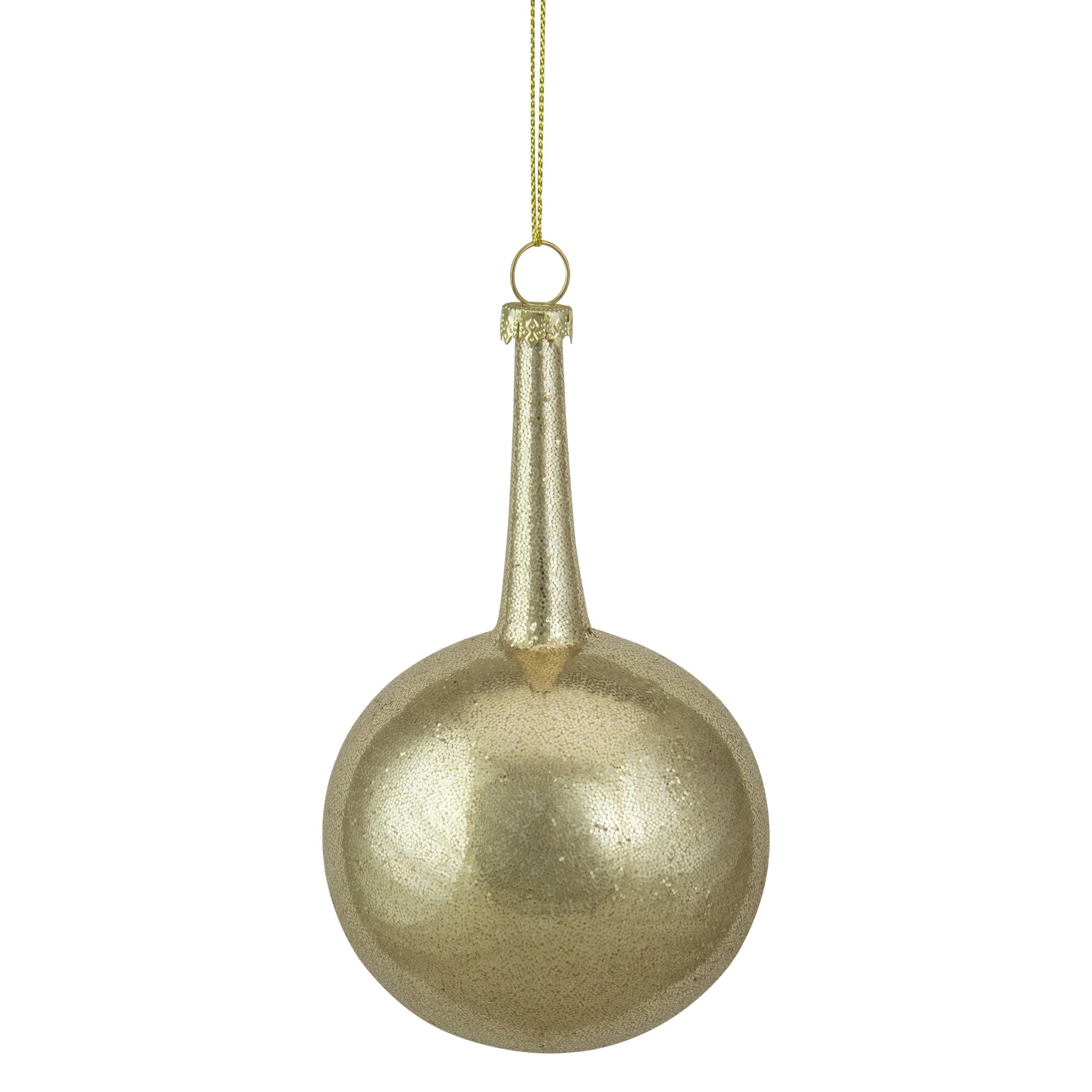 5.5 Gold Teardrop Glass Christmas Ornament