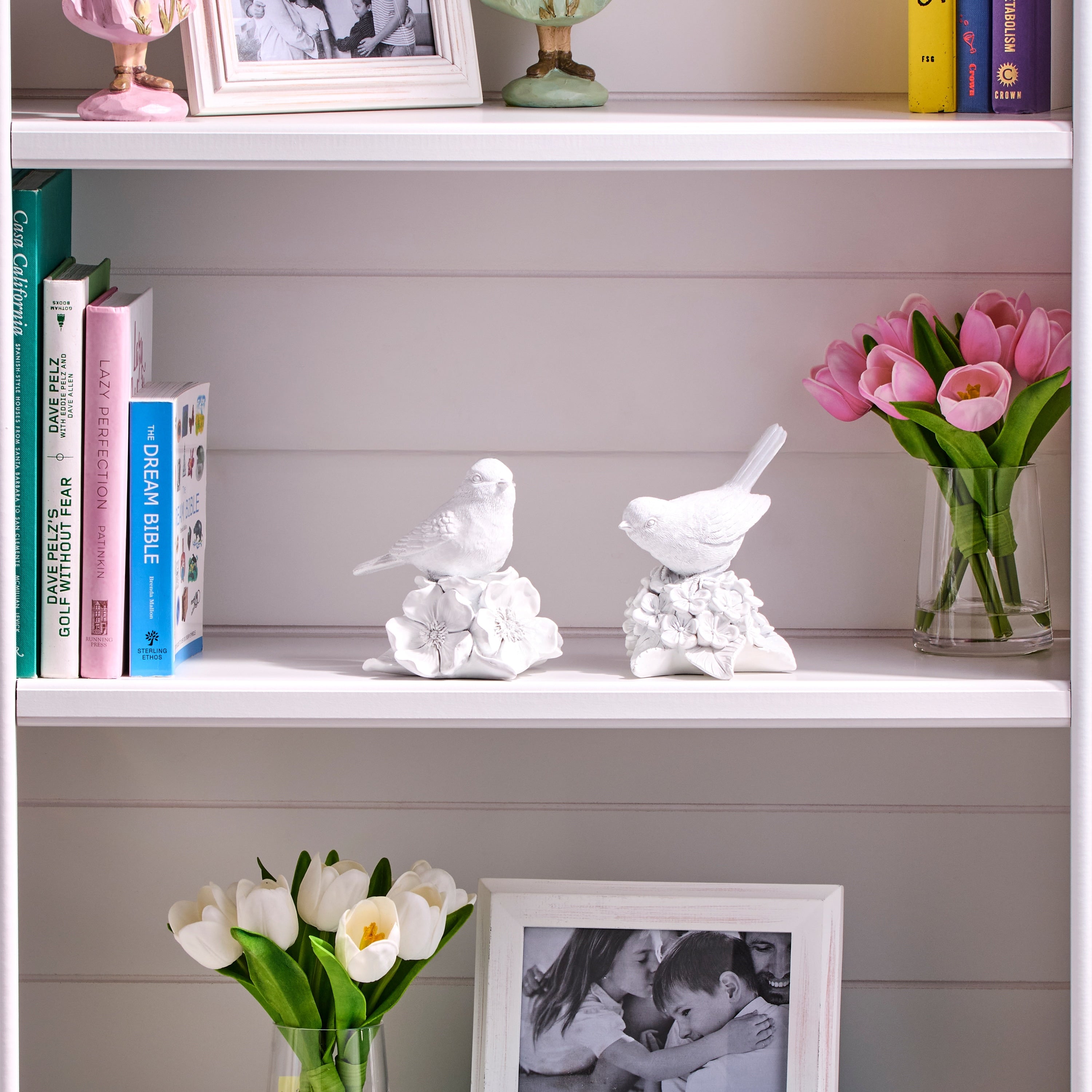 5.5 Resin Bird On Blossom Set Of 2