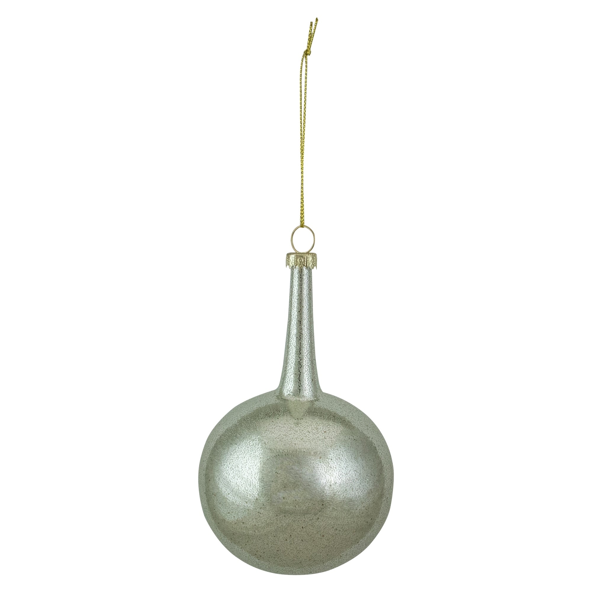 5.5 Silver And Gold Teardrop Glass Christmas Ornament