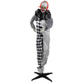 Standing Animated Clown With Lighted Red Eyes Halloween Decoration