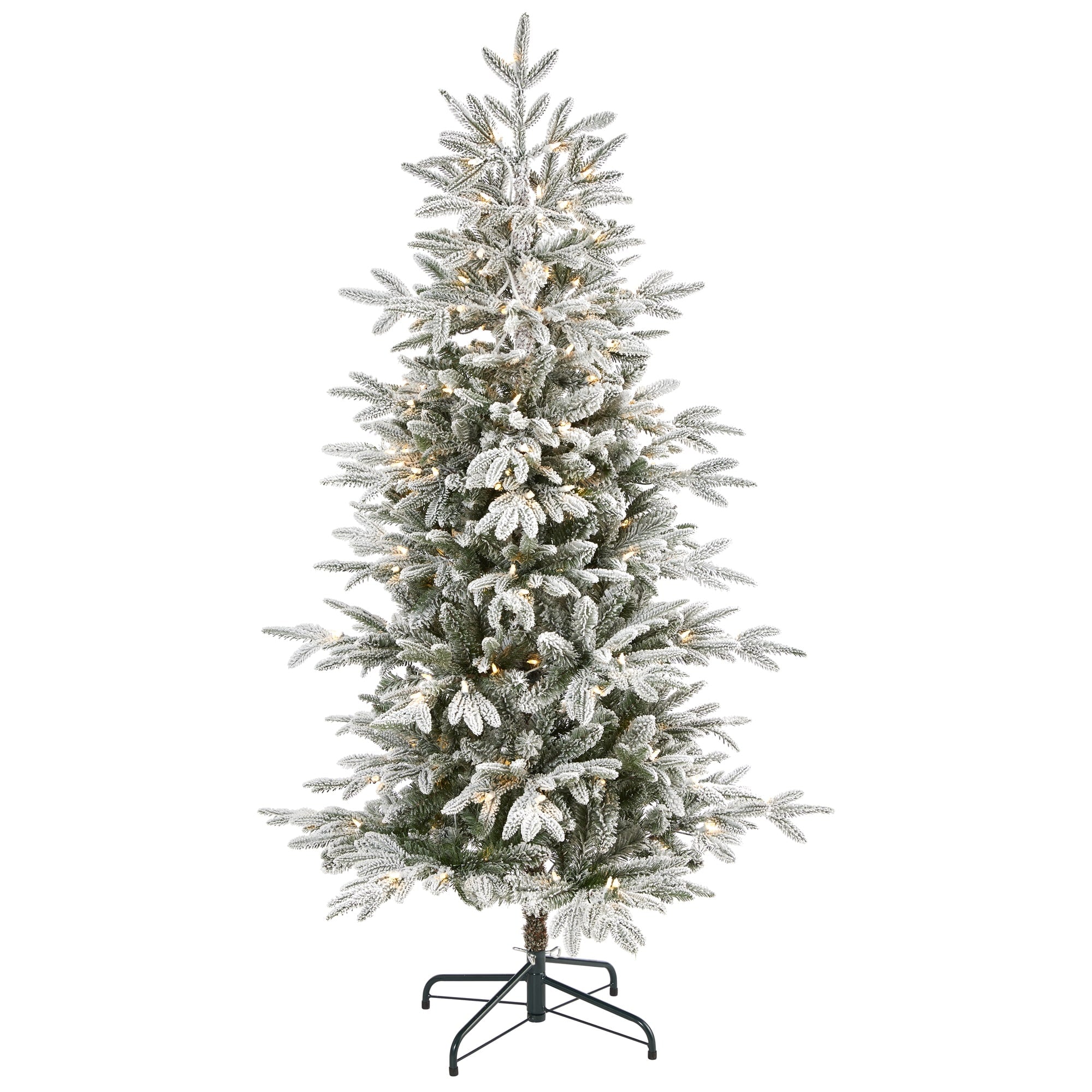 5.5 Flocked Manchester Spruce Christmas Tree With 200 Lights Green
