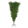 5.5 X 38 Pre Lit Upside Down Spruce Artificial Christmas Tree Clear Dura Lights