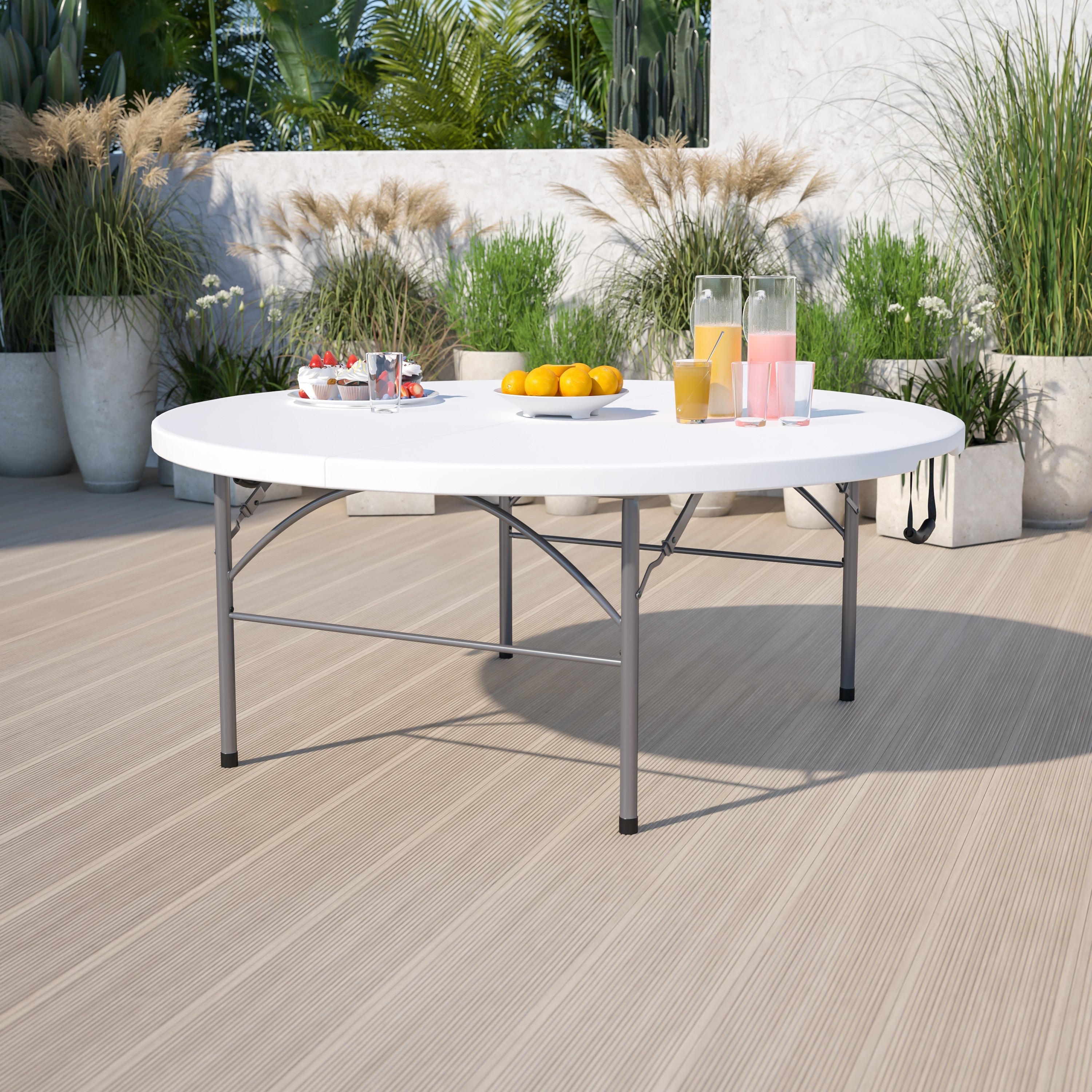 71Rnd Plastic Bi Fold Table