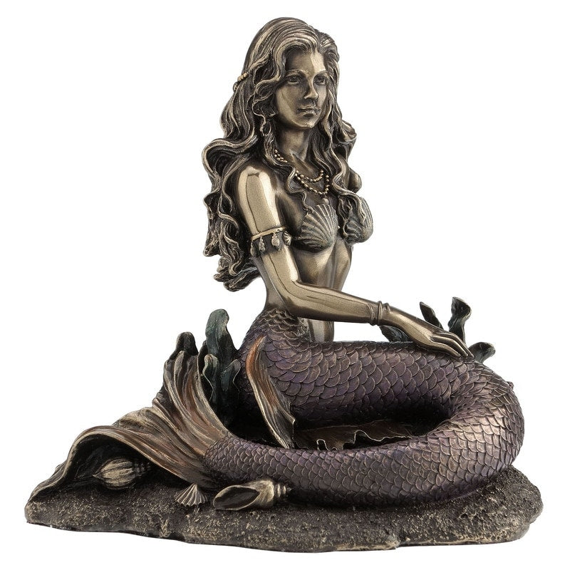 5.91 In L Mermaid Figurine Multicolor Poly Resin