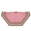 50 7 Sided Woodland Red Plaid Christmas Tree Skirt With Pom Trim And Lodge Border