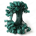 50 Commercial C7 Christmas Light Socket Set 12 Spacing 18 Gauge Green Wire