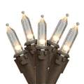 Set Of 50 Warm White Led Mini Christmas Lights 4 Spacing Brown Wire