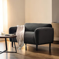 50 Inch Upholstered Loveseat Sofa With Black Wood Legs Modern 2 Seater Couch For Office And Bedroom