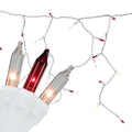 Set Of 50 Red And Clear Mini Window Curtain Icicle Xmas Lights