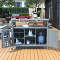 50.25 Rubber Wood Kitchen Island With Spice Rack Towel Rack And Rolling Wheels 50.25 X 18.5 X 36.25