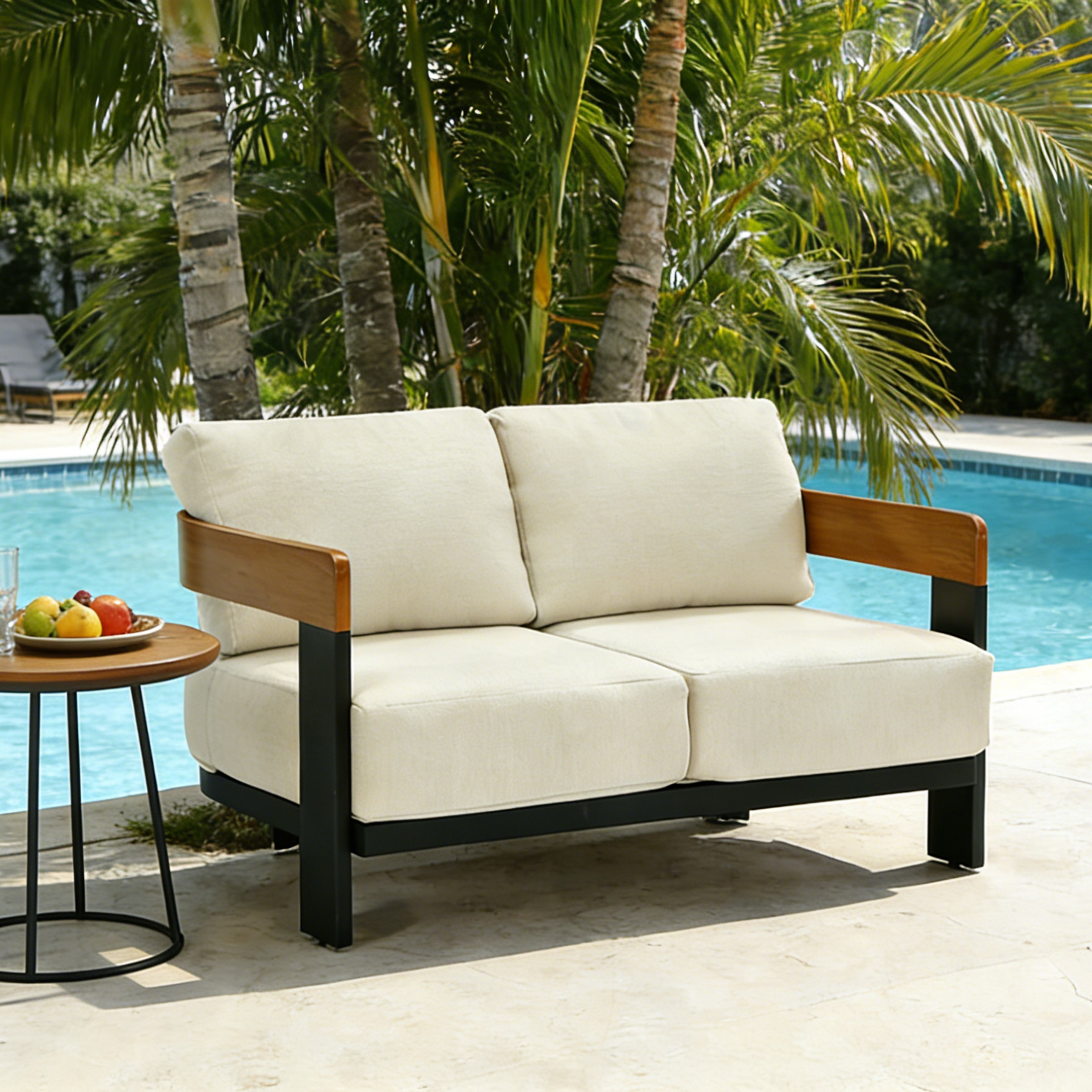 50.39 Wide Outdoor Patio Sofa With Cushions