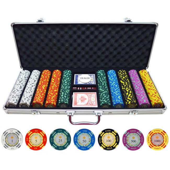 500 Piece Crown Casino 13.5 Gram Clay Poker Chips
