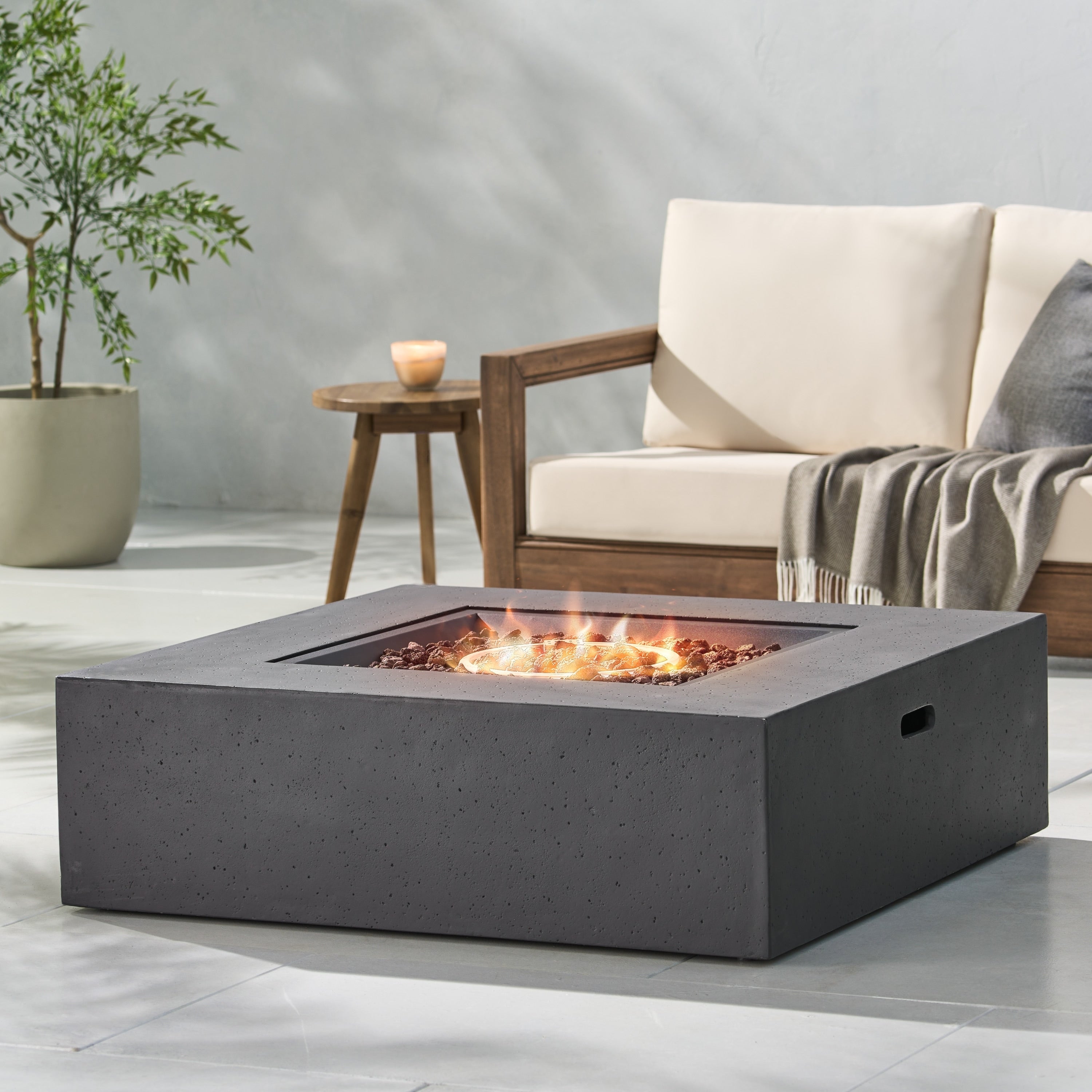 50000 Btu Square Mgo Fire Table No Tank Cover