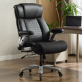 500Lbs Big And Tall Office Chair With Adjustable Lumbar Support With Flip Up Armrest And Wider Seat Quiet Rubber Wheels