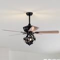 Rustic 52 In Matte 5 Blade Ceiling Fan With Cage