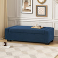 50 Ottoman Bench In Textured Fabric Rectangular Design With Hinged Lid For Seating Footrest And Hidden Storage