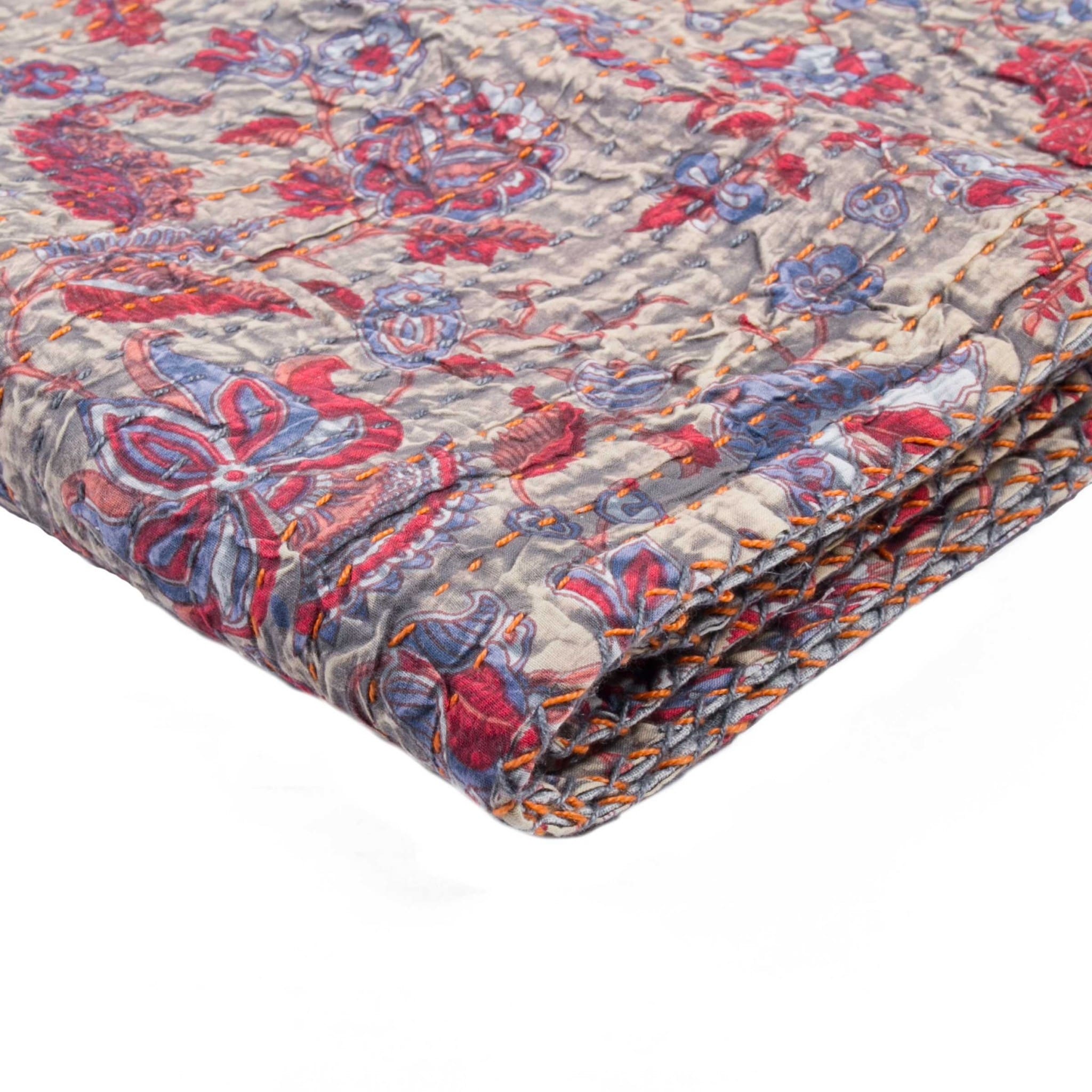 50 X 70 Multicolored Kantha Cotton Throw