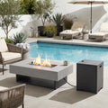 50 000 Btu Outdoor Propane Fire Pit Table With Hidden Fuel Tank Weather Resistant Iron Patio Fire Table