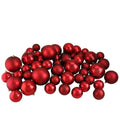 50Ct Red Hot Shatterproof Shiny And Matte Christmas Ball Ornaments 2.4 3 4