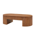 51.18 Mid Century Modern Oval Wooden Coffee Table With Drawer For Living Room