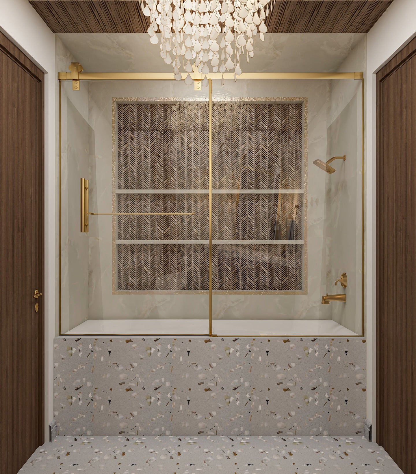 Teardrops Capiz Chandelier