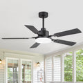 52 48 Wooden 5 Blade Integrated Led Ceiling Fan With Light And Remote