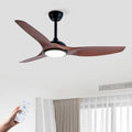 52 Inch Abs Blades Ceiling Fan With Light Kit Led Light Source Dc 6 Speed Remote Control Adjustable Height Ceiling Fan