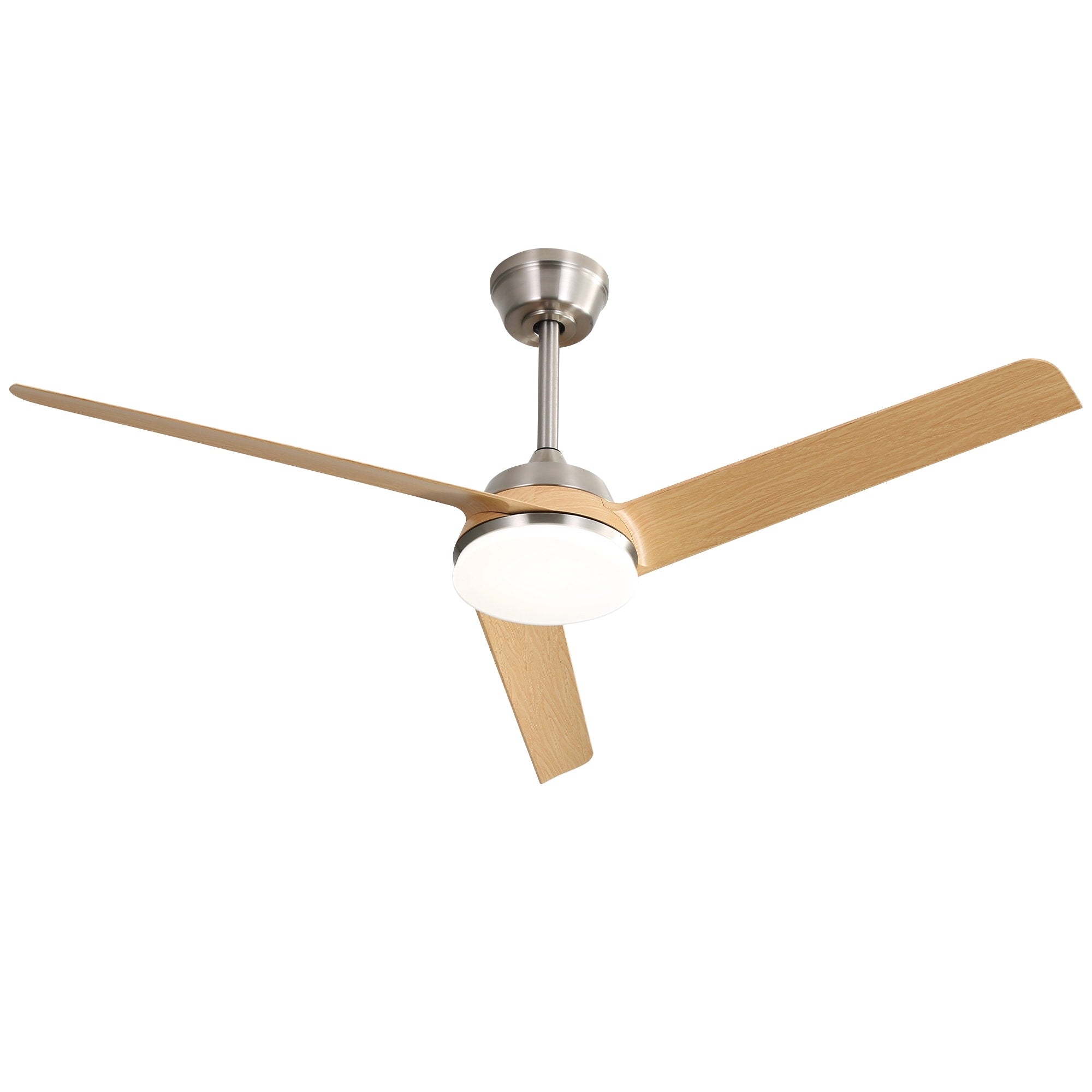 52 Inch Ceiling Fan With 22W Led Light And Remote Control 5 Abs Blades For Living Room Brushed Nickel