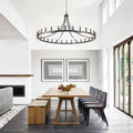 52 Inch Farmhouse 30 Light Wagon Wheel Chandelier Large Round Pendant Light For High Ceilings