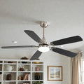 52 Inch Indoor Ceiling Fan With Led Light 6 Speed Quiet Dc Motor 5 Blades Dual Color Design Remote Control