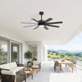 52 Inch Led Ceiling Fan With Light 8 Reversible Blades Dc Motor Dimmable 3Cct Memory Function Remote Quiet