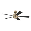 52 Inch Lucian Elite 5 Blade Indoor Ceiling Fan In Champagne Bronze With Matte White Blades