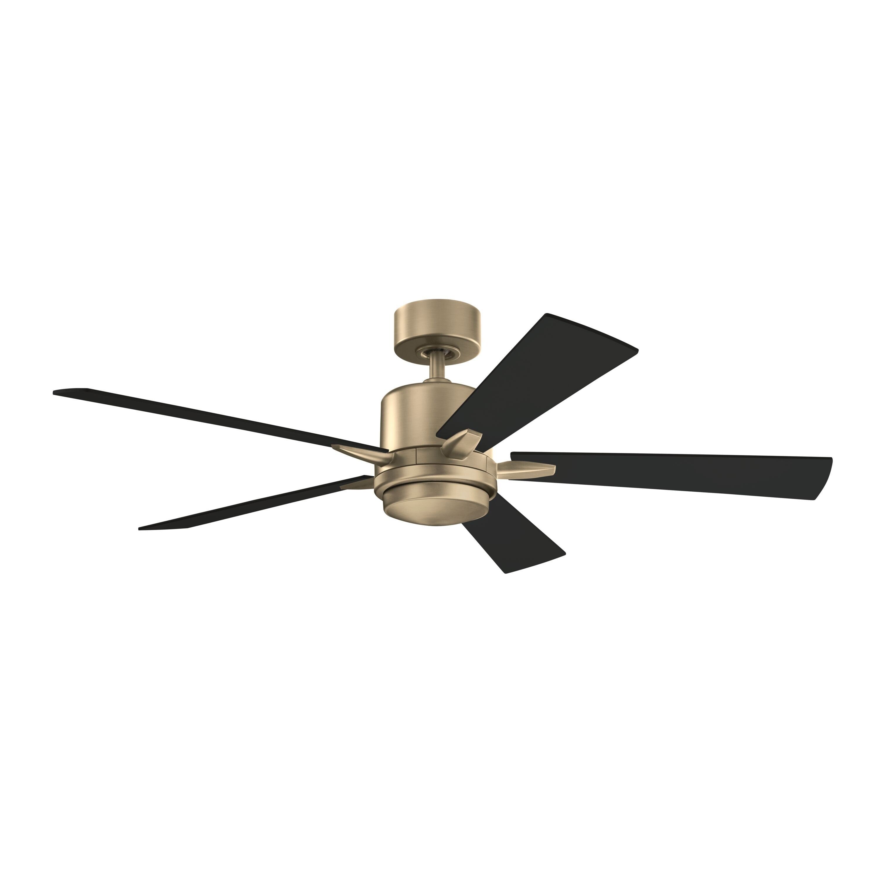 52 Inch Lucian Elite 5 Blade Indoor Ceiling Fan In Champagne Bronze With Matte White Blades