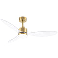 52 Inch Modern Gold Ceiling Fan With Light 3000K 4500K 6000K Led Remote Control Quiet Reversible Dc Motor 6 Speed 52 Inch