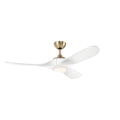 52 Inch Mylo Ceiling Fan With Satin Etch Cased Opal Glass In Champagne Bronze With Matte White Wood Blades