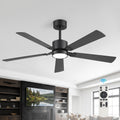 52 Inch Rgb Ceiling Fan With Light And Remote Reversible 5 Blade Dc Motor Fan Indoor Ceiling Fan With 3Cct Dimmable Led Light
