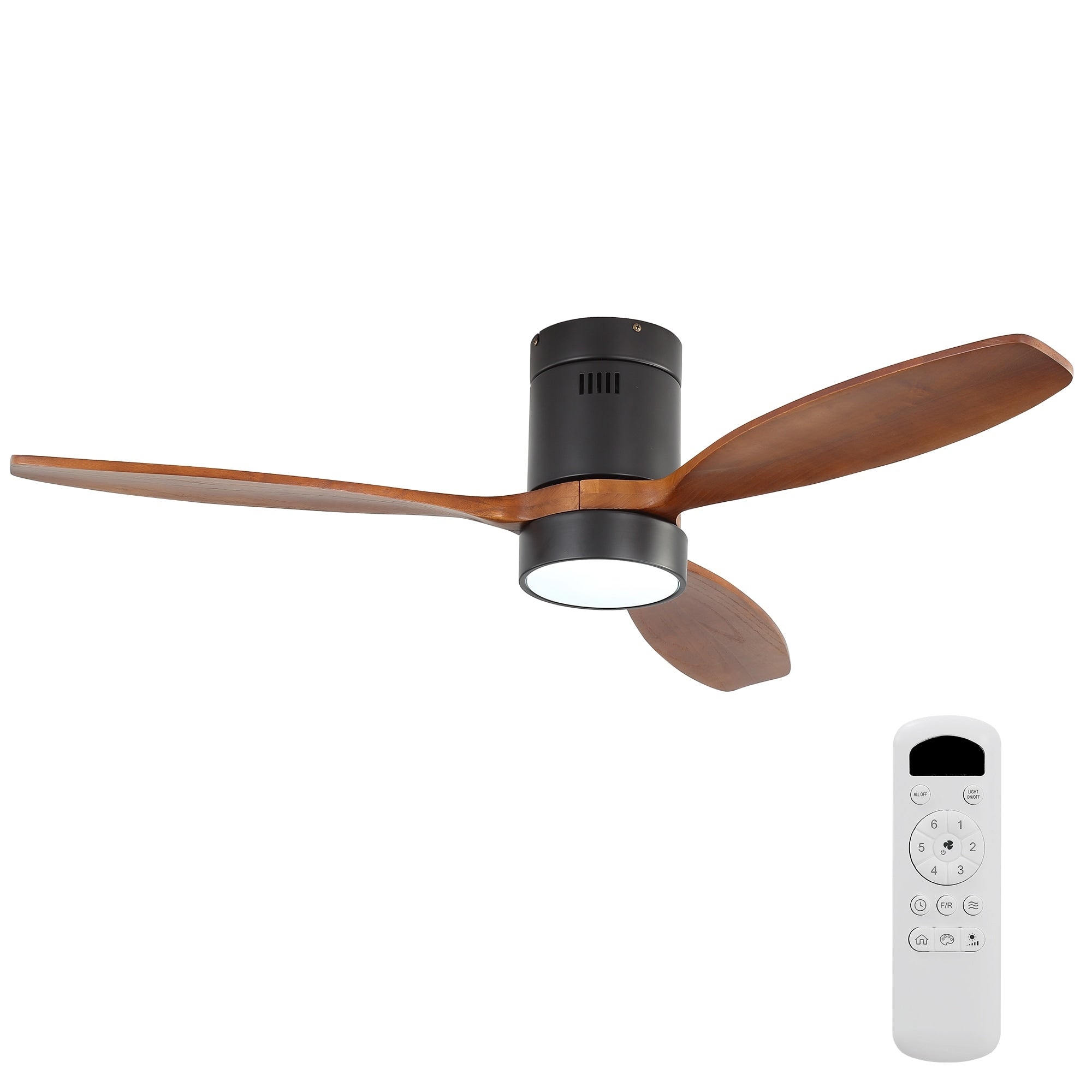 52 Inch Reversible Ceiling Fan Dimmable Light With Remote 6 Speed Silent Dc Motor Memory Function