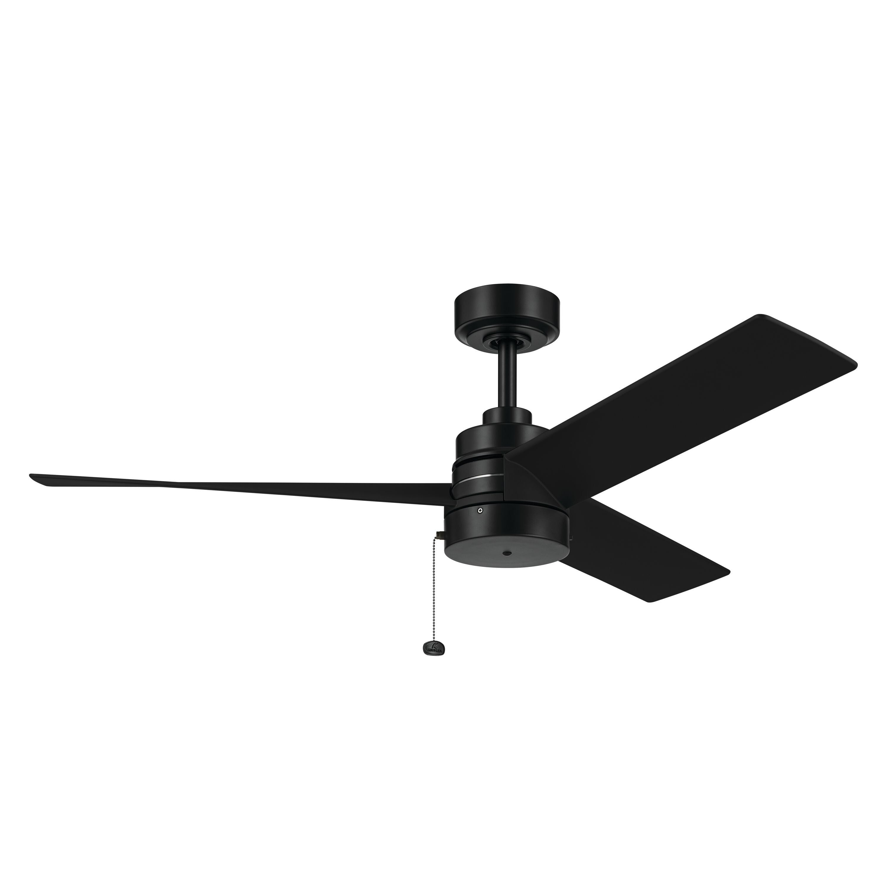 52 Inch Spyn Lite Fan In Black With Black Blades