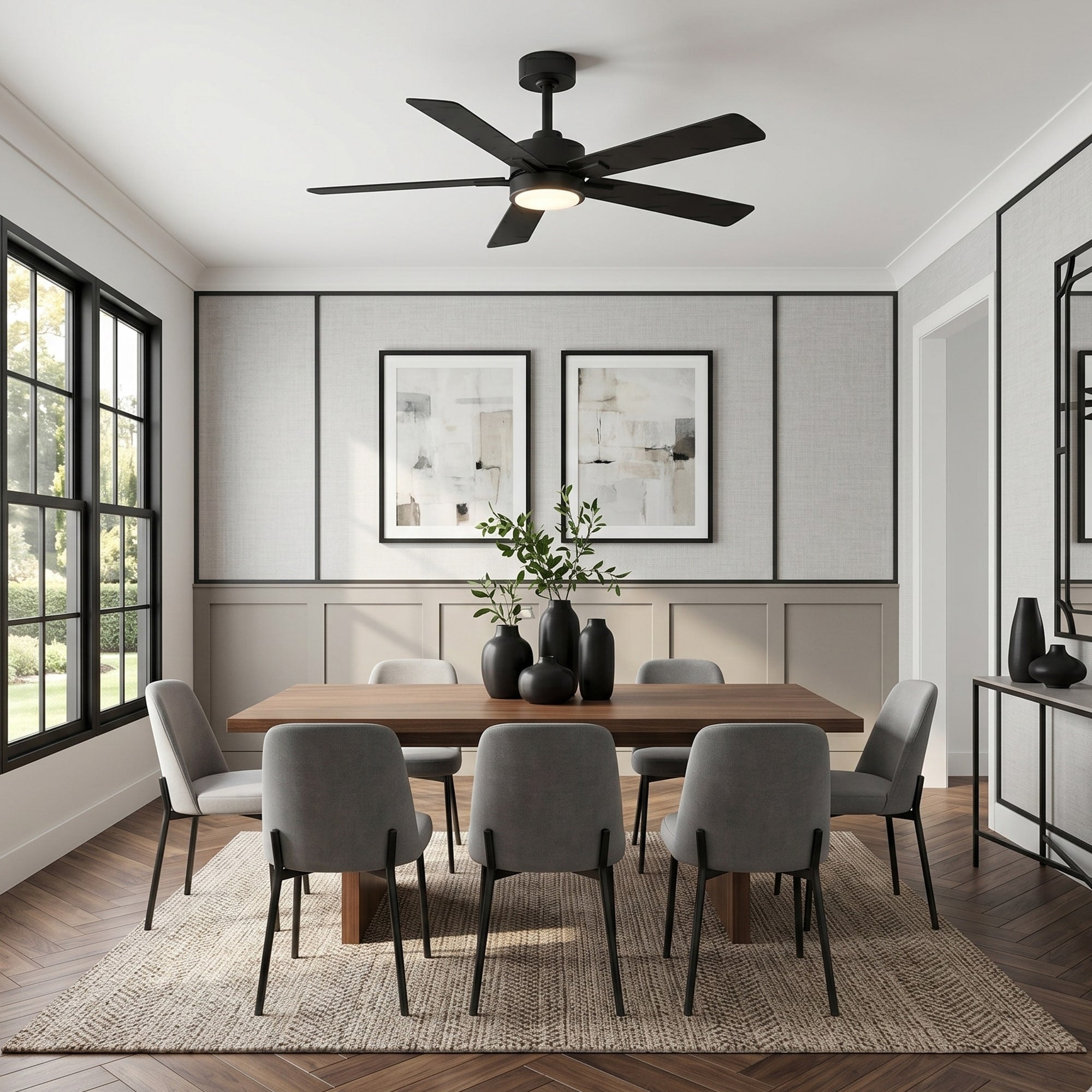 52 In Ceiling Fan With Light 5 Plywood Blades Quiet Reversible Dc Motor Remote Control 6 Speeds
