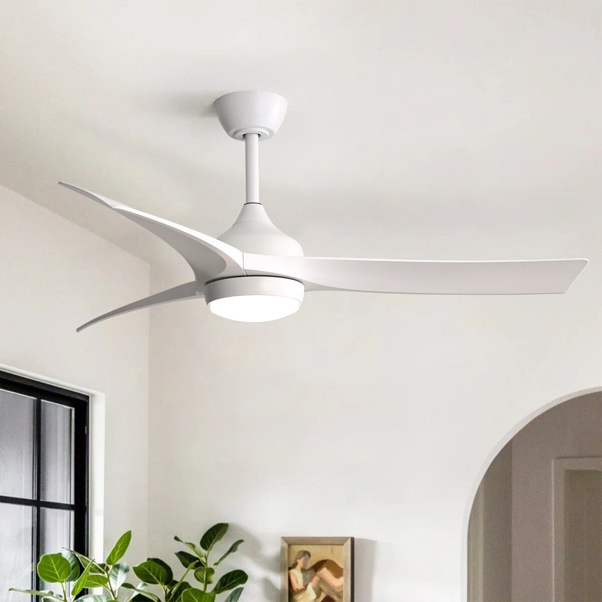 52 In. Indoor Outdoor Ceiling Fan With Light Kit And Remote Control 52 Inches
