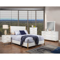52 In.H White Wood Frame King Size Panel Bed With Microfiber Upholstery Material And Bed Frame Mounted