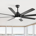 52 Inch Matte Black Ceiling Fan With Light