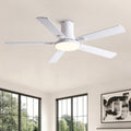 52 Inch Mordern White Ceiling Fan With Light And Remote Control