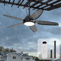 52 Inches Hanging Hook Ceiling Fan With Light And Remote Dimmable Led Dc Motor Ip65 Rated Easy To Move 52 In