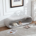 52.17 W Chenille Upholstered Bench For Bedroom End Of Bed Modern Shoe Bench For Entryway Equipped With An Iron Frame