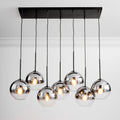 Sculptural Glass 7-Light Globe Chandelier (113 cm)
